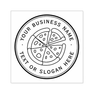 pizza Custom Business Logo Large  Rubber Stamp