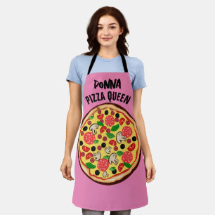 PIZZA CUSTOM PERSONALIZED pink kitchen Apron