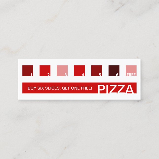 PIZZA customer appreciation (mod squares) Loyalty Card (Front)