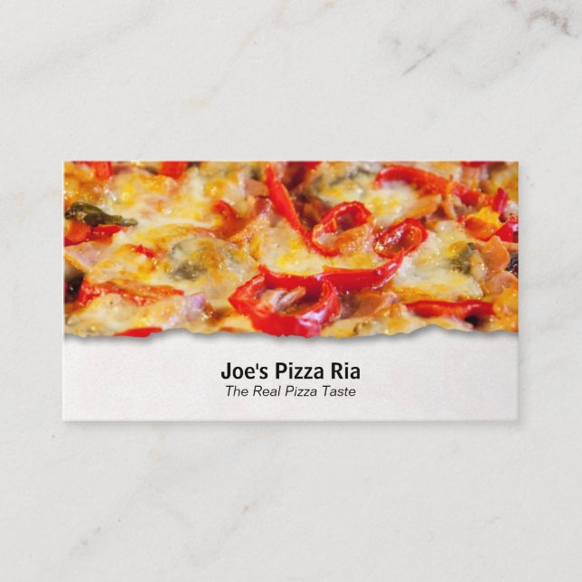 Pizza Customizable Food Closeup Business Card (Front)