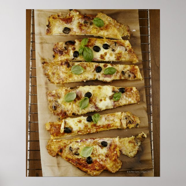 Pizza cut into pieces poster (Front)