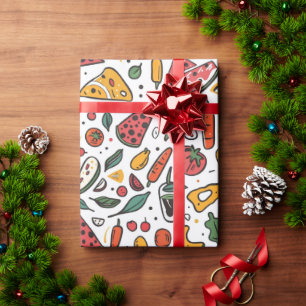 Pizza Day Pattern Wrapping Paper   Fun Foodie