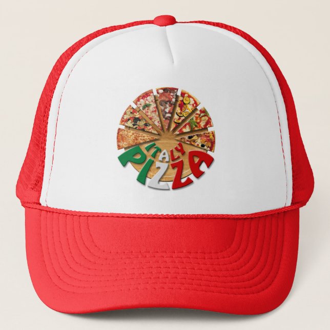 Pizza de l'Italie de casquette sur la planche à (Devant)
