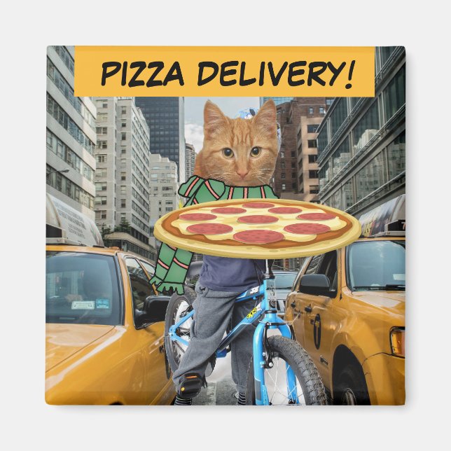 PIZZA DELIVERY! CAT MAGNETS (Front)