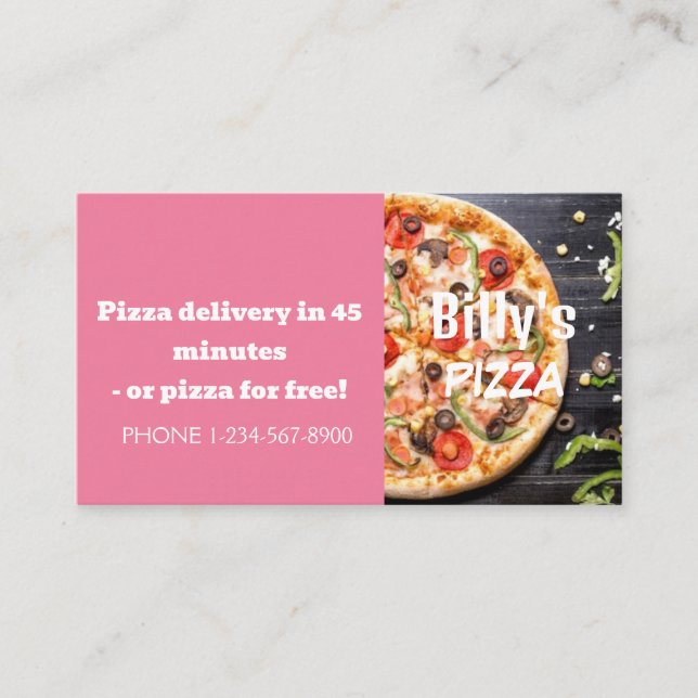 Pizza Delivery Discount Sale Offer Business Card (Front)