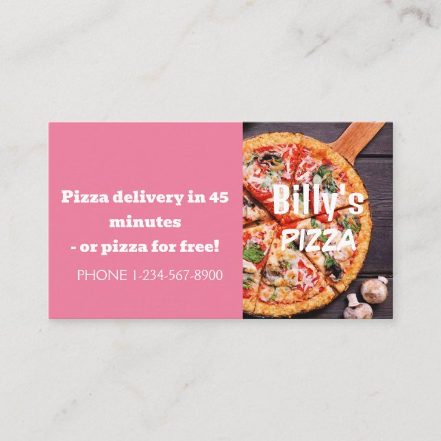 Pizza Delivery Discount Sale Offer Business Card (Front)