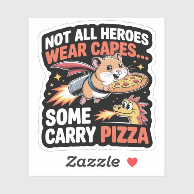 Pizza Delivery Hamster Jetpack Funny (Sheet)