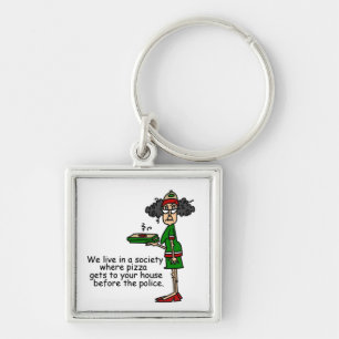 Pizza Delivery Humour Keychain