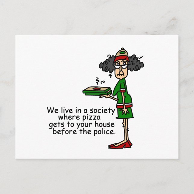Pizza Delivery Humour Postcard (Front)