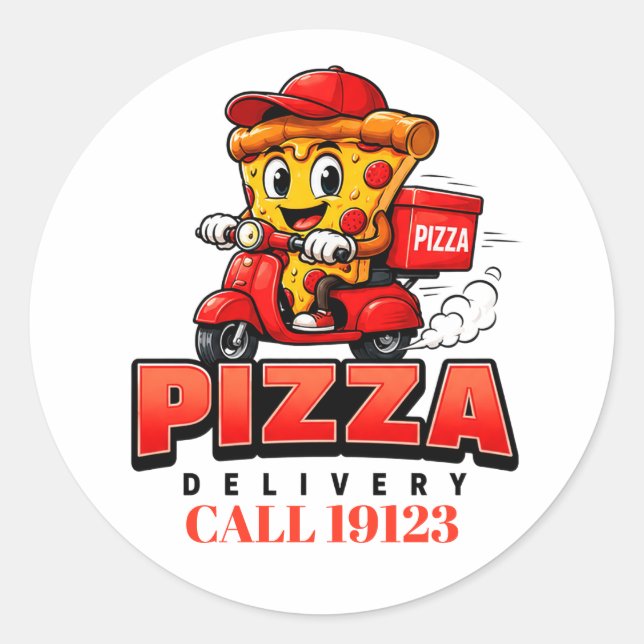 🍕 Pizza Delivery Team Uniform Staff 🚚 Classic Round Sticker (Front)
