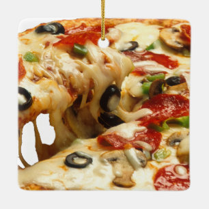 PIZZA DESIGN CERAMIC ORNAMENT