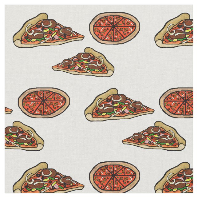 Pizza Design Material Fabric (Close Up)