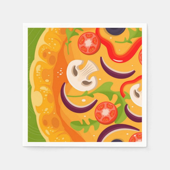 Pizza dinner party napkin (Front)