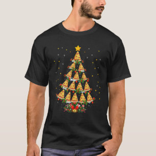 Pizza Dish Lover Xmas Santa Hat Pizza Christmas Tr T-Shirt
