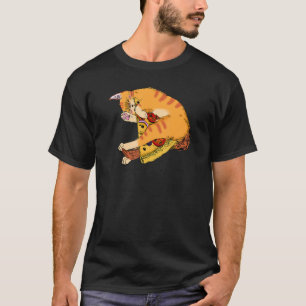 Pizza Eating Ginger Cat Pepperoni Pizza Slice Cat T-Shirt