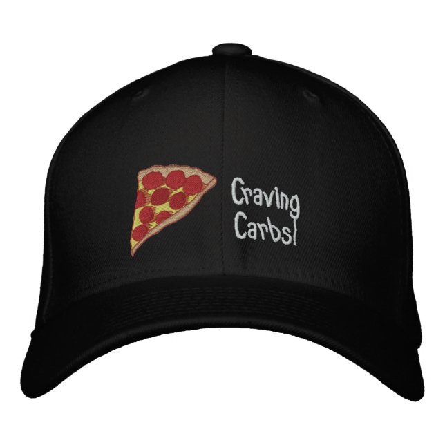 Pizza Embroidered Cap- You Can Edit The Text Embroidered Hat (Front)