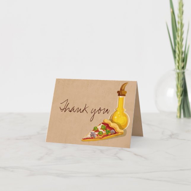 Pizza et Merci d'huile d'olive (Devant)