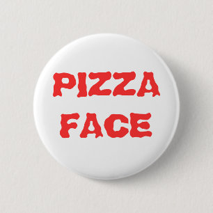 PIZZA FACE 2 INCH ROUND BUTTON