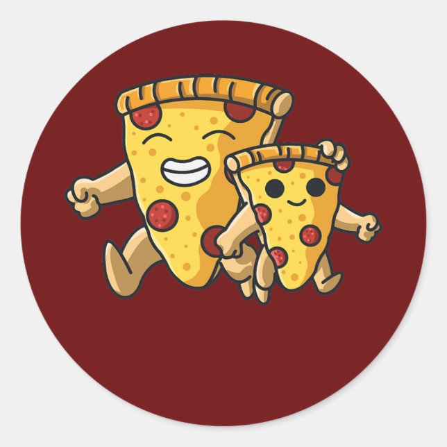 Pizza Father and Son Pizza Family  Classic Round Sticker (Front)