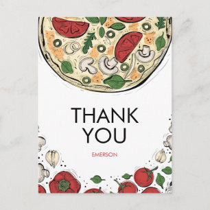 Pizza fête Anniversaire Merci Carte postale