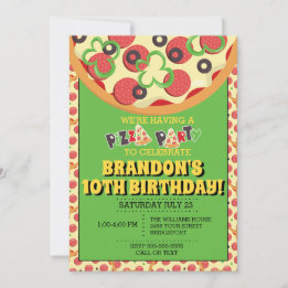 Pizza fêtes Anniversaire Invitations