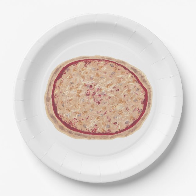 Pizza Food Themed Painting Paper Plates (Front)