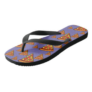Pizza Friday Design - Adult Flip Flops, Wide Strap Flops