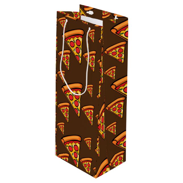 Pizza Friday Design - Gift Bag - Wine (Front Angled)