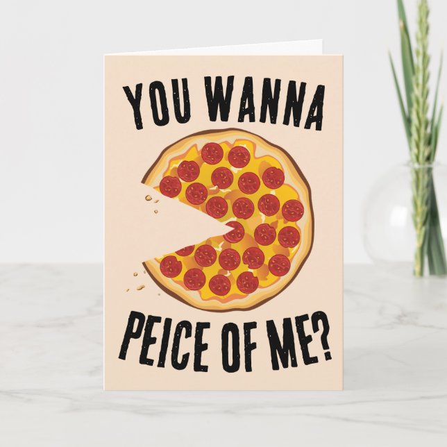 PIZZA FUNNY HUMOROUS BIRTHDAY CARD (Front)