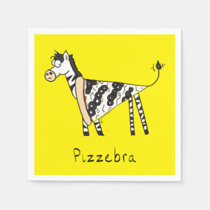 Pizza Funny Kids Zebra Napkin