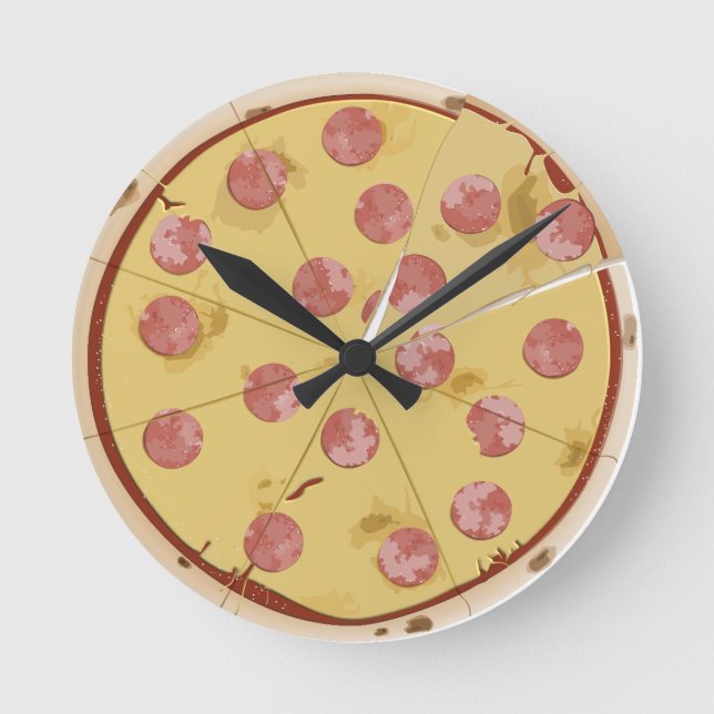 PIZZA funny WALL CLOCK (Front)