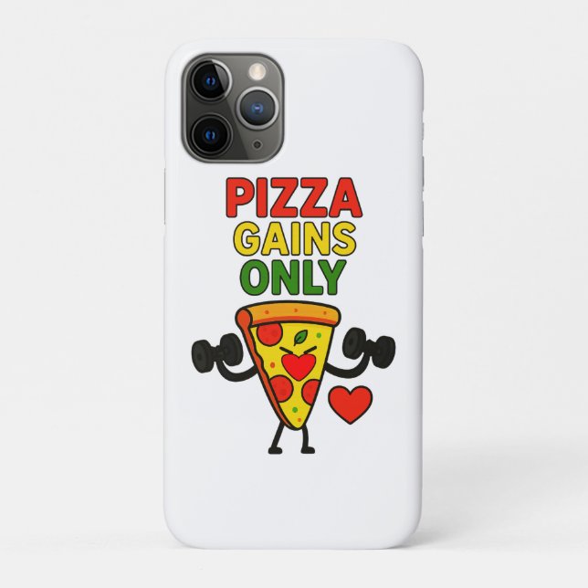 Pizza Gains Only – Funny Fitness Pizza Lover  Case-Mate iPhone Case (Back)