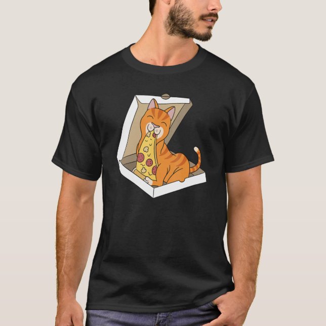 Pizza Ginger Cat Pet T-Shirt (Front)