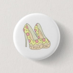 Pizza Girl Heels // Standard, 2¼ Inch Round Butto 1 Inch Round Button
