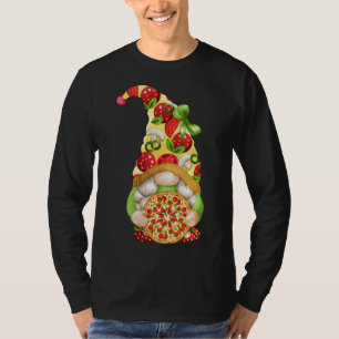 Pizza Gnome Cute Pizza Pattern Funny Gnomie T-Shirt