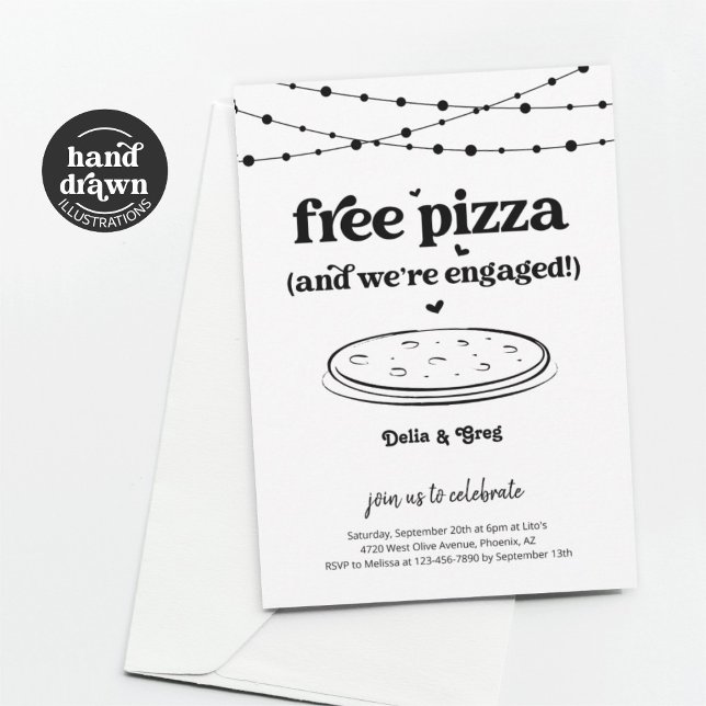 Pizza Gratuite Amusante Engagement Fête Invitation (Créateur téléchargé)