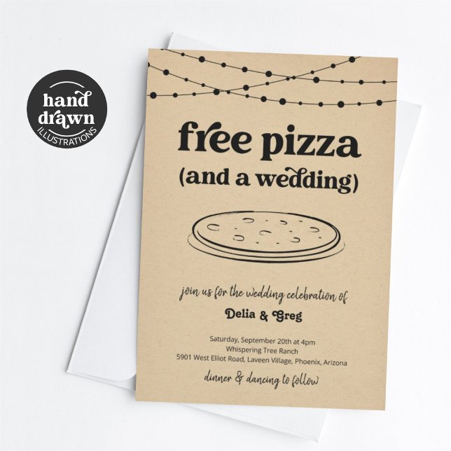 Pizza Gratuite Funny Faire-part de mariage (Créateur téléchargé)