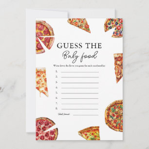 Pizza Guess the Baby Food Baby Shower Game Card