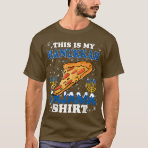 Pizza Hanukkah Pajama Chanukah Menorah Funny Jewis T-Shirt