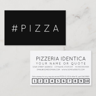 #PIZZA hashtag loyalty punch card