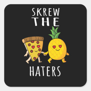 Pizza Hawaii Pineapple Pizza Food Square Sticker