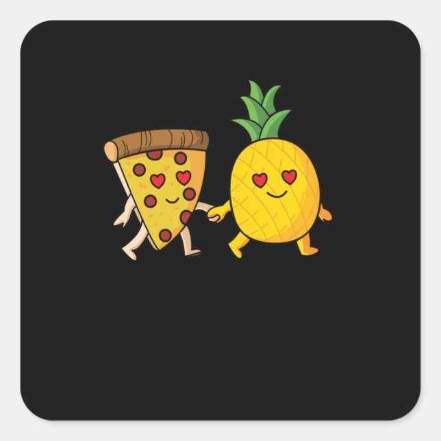 Pizza Hawaii Pineapple Pizza Food Square Sticker (Front)