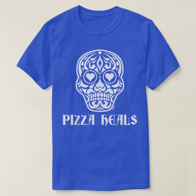 Pizza Heals Sugar Heart Skull Anti Valentines Day3 T-Shirt (Design Front)