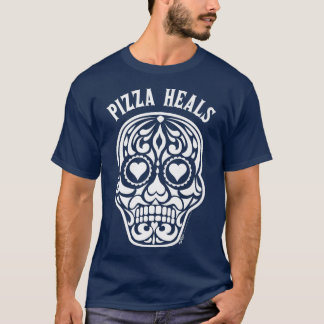 Pizza Heals Sugar Heart Skull Anti Valentines Day T-Shirt