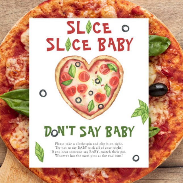 pizza heart baby shower - Don't say baby Poster (Creator Uploaded)
