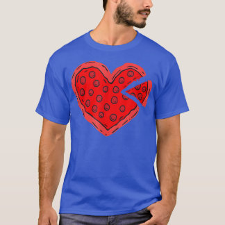 Pizza Heart On Valentines Day 2022 Funny Gift Love T-Shirt