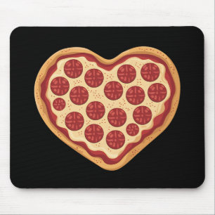 Pizza Heart Shaped Cute Valentine's Day Mouse Pad