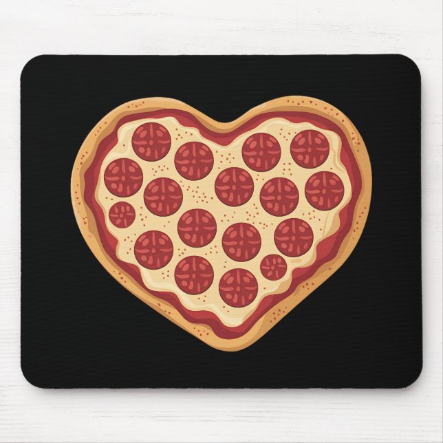 Pizza Heart Shaped Cute Valentine's Day Mouse Pad (Front)