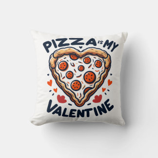 Pizza Heart Valentine Throw Pillow