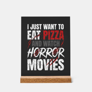 Pizza Horror Movies Halloween Design_1 Acrylic Sign